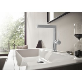 Rubinetto monocomando per lavabo hansgrohe Finoris 230 con beccuccio girevole e scarico Push-Open