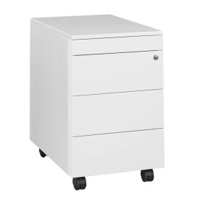 Wolfstahl Rollcontainer Stahl 4 Auszüge Weiss abschliessbar 40 x 60 x 62 cm