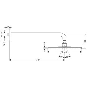 hansgrohe Raindance S Kopfbrause 240 1jet mit Brausearm