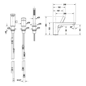 Duravit Wave 3-Loch Wannenarmatur