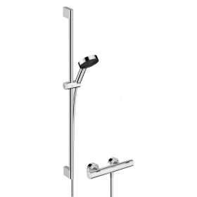 hansgrohe Pulsify Select S Brausesystem 105 3 Strahlarten Relaxation wassersparend, mit Ecostat Fine und Duschstange 90 cm