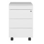 Wolfstahl Rollcontainer Stahl 4 Auszüge Weiss abschliessbar 40 x 60 x 62 cm