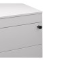 Wolfstahl Rollcontainer Stahl 4 Auszüge Weiss abschliessbar 40 x 60 x 62 cm