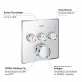 GROHE Grohtherm SmartControl Thermostat Fertigmontageset mit 3 Absperrventilen, eckige Ausführung