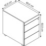 Wolfstahl Rollcontainer Stahl 4 Auszüge Weiss abschliessbar 40 x 60 x 62 cm