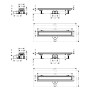 hansgrohe RainDrain Go Komplettset Duschrinne 700 rückseitig befliesbar für Standard-/flache Installation