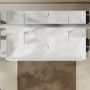 hansgrohe Xelu Q Waschbecken 120 x 48 cm ungeschliffen, mit 2x 1 Hahnloch