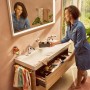 hansgrohe Xelu Q Waschbecken 120 x 48 cm ungeschliffen, mit 2x 1 Hahnloch