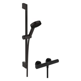 hansgrohe Pulsify Select S Brausesystem 105 3 Strahlarten Relaxation wassersparend, mit Ecostat Fine und Duschstange 65 cm