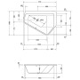 Duravit Paiova 5-Eck Badewanne rechts, Einbauversion 177 x 130 cm