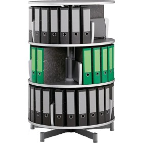 Wolfstahl Ordnersäule 3 Etagen, bis zu 72 Ordner, Etagen einzeln drehbar, Höhe 126 cm