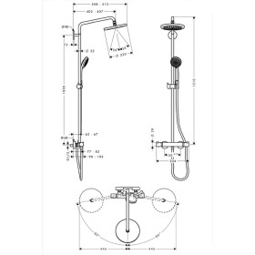 hansgrohe Raindance Showerpipe 220 EcoSmart con braccio doccia orientabile da 40 cm
