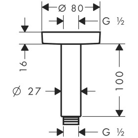 hansgrohe Deckenanschluss S 10 cm