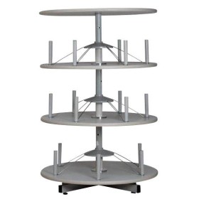 Wolfstahl Ordnersäule 3 Etagen, bis zu 72 Ordner, Etagen einzeln drehbar, Höhe 126 cm