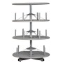Wolfstahl Ordnersäule 3 Etagen, bis zu 72 Ordner, Etagen einzeln drehbar, Höhe 126 cm