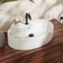 hansgrohe Xuniva D Aufsatzwaschtisch oval 60 x 45 cm, mit 1 Hahnloch und Überlauf, mit SmartClean
