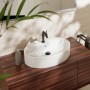 hansgrohe Xuniva D Aufsatzwaschtisch oval 60 x 45 cm, mit 1 Hahnloch und Überlauf, mit SmartClean