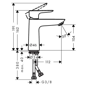 hansgrohe Talis E Miscelatore monocomando per lavabo 110 CoolStart