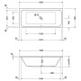 Duravit D-Code Rechteck-Badewanne 180 x 80 cm mit Mittelablauf