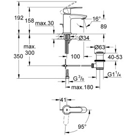 Rubinetto monocomando per lavabo GROHE Eurostyle C con tappo di scarico
