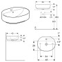 Geberit VariForm Aufsatzwaschtisch 50 x 40 cm, elliptisch, mit Hahnlochbank