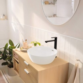 hansgrohe Rebris S Einhebel-Waschtischarmatur 240 CoolStart für Waschschüsseln mit Zugstangen-Ablaufgarnitur