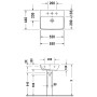 Duravit ME by Starck Waschtisch 55 cm mit 1 Hahnloch durchstochen