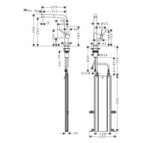 hansgrohe Talis M54 Einhebel-Küchenmischer 270, Ausziehauslauf, 1jet, sBox