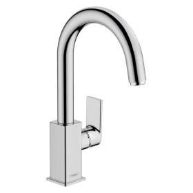 hansgrohe Vernis Shape Waschtischarmatur mit Schwenkauslauf und Zugstangen-Ablaufgarnitur