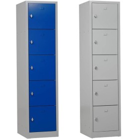 Wolfstahl Schliessfachschrank Stahl 5 Schliessfächer Drehriegelverschluss 41 x 45 x 190 cm