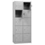 Wolfstahl Schliessfachschrank Stahl 10 Schliessfächer Zylinderschloss 80 x 45 x 190 cm