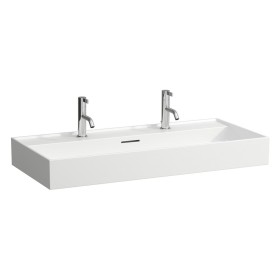 LAUFEN Kartell Waschtisch 100 x 46 cm, mit 2x 1 Hahnloch, mit Überlauf