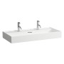 LAUFEN Kartell Waschtisch 100 x 46 cm, mit 2x 1 Hahnloch, mit Überlauf