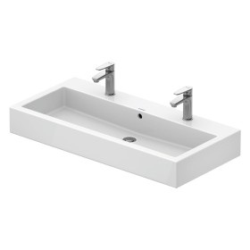 Lavabo Duravit Vero 100 cm con 2 fori per rubinetto satinato
