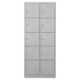 Wolfstahl Schliessfachschrank Stahl 10 Schliessfächer Zylinderschloss 80 x 45 x 190 cm