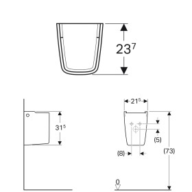 Geberit Renova Plan Halbsäule für Handwaschbecken