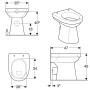 Geberit Renova Comfort Stand-WC Flachspüler, barrierefrei, Abgang horizontal