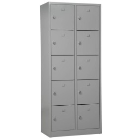 Wolfstahl Schliessfachschrank Stahl 10 Schliessfächer Drehriegelverschluss 80 x 45 x 190 cm