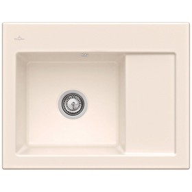 Évier encastrable Villeroy & Boch Subway 45 Compact, bonde à commande manuelle, cuve à gauche, avec trou pour robinet Pos.3