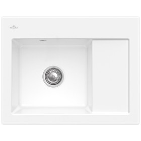 Évier encastrable Villeroy & Boch Subway 45 Compact, bonde à commande manuelle, cuve à gauche, avec trou pour robinet Pos.3