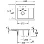 Villeroy & Boch Subway 45 Compact Einbauspüle, Ablaufgarnitur mit Handbetätigung, Becken links, mit Hahnlochbohrung Pos.3