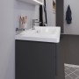 Duravit D-Neo Möbelwaschtisch 80 cm asymmetrisch, mit 1 Hahnloch und Überlauf, Ablage links