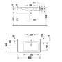 Duravit D-Neo Möbelwaschtisch 80 cm asymmetrisch, mit 1 Hahnloch und Überlauf, Ablage links