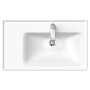 Duravit D-Neo Möbelwaschtisch 80 cm asymmetrisch, mit 1 Hahnloch und Überlauf, Ablage links