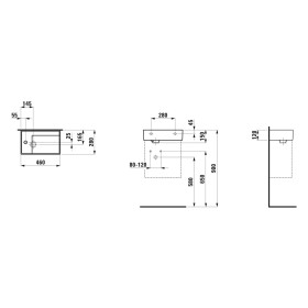 Lavabo da appoggio LAUFEN Kartell 46 x 28 cm senza foro miscelatore, piano vasca a sinistra