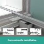 hansgrohe RainDrain Match Plus Fertigset Duschrinne 80 cm mit höhenverstellbarem Rahmen