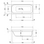 Duravit Happy D.2 Badewanne Rechteck 170 x 75 cm, Rückenschräge links