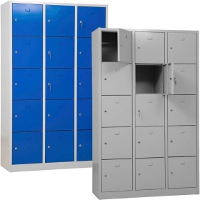 Wolfstahl Schliessfachschrank Stahl 15 Schliessfächer Zylinderschloss 119 x 45 x 190 cm
