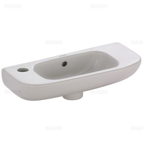 Duravit D-Code Handwaschbecken 50 cm 1 Hahnloch links durchgestochen
