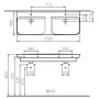 VitrA Sento Doppelwaschtisch unterbaufähig 130 x 48 cm